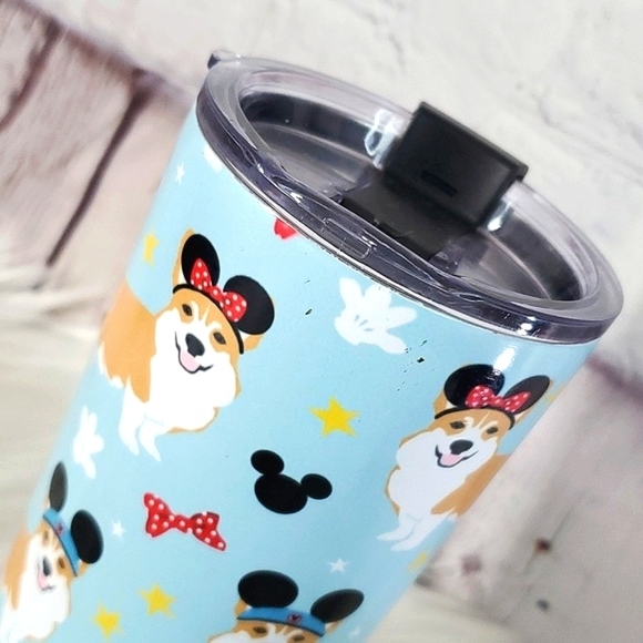 Pembroke Welsh Corgi Dog Puppy Disney Mickey Mouse Ears Stainless Steel Tumbler - Picture 7 of 15